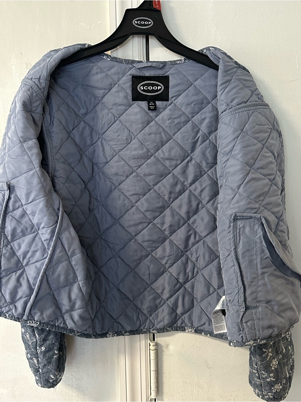 SCOOP Women's Quilted Light Blue Bomber Jacket